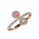 4 - Raene Pink Tourmaline and Diamond with Side Diamonds Bypass Ring 