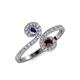 4 - Raene Iolite and Red Garnet with Side Diamonds Bypass Ring 