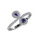 4 - Raene Iolite and Blue Sapphire with Side Diamonds Bypass Ring 