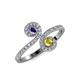 4 - Raene Iolite and Yellow Sapphire with Side Diamonds Bypass Ring 