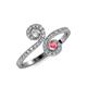 4 - Raene Diamond and Pink Tourmaline with Side Diamonds Bypass Ring 