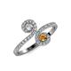 4 - Raene Diamond and Citrine with Side Diamonds Bypass Ring 