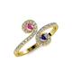 4 - Raene Pink Sapphire and Iolite with Side Diamonds Bypass Ring 