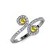 4 - Raene Yellow Sapphire with Side Diamonds Bypass Ring 