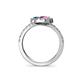 5 - Kevia Pink Sapphire and London Blue Topaz with Side Diamonds Bypass Ring 