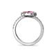 5 - Kevia Pink Sapphire and Pink Tourmaline with Side Diamonds Bypass Ring 