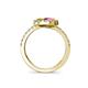 5 - Kevia Pink and Yellow Sapphire with Side Diamonds Bypass Ring 