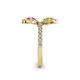 6 - Kevia Pink and Yellow Sapphire with Side Diamonds Bypass Ring 