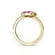 5 - Kevia Pink Sapphire with Side Diamonds Bypass Ring 