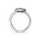 5 - Kevia Pink Tourmaline and Diamond with Side Diamonds Bypass Ring 