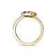 5 - Kevia Pink Tourmaline and Iolite with Side Diamonds Bypass Ring 