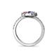 5 - Kevia Iolite and Pink Tourmaline with Side Diamonds Bypass Ring 