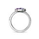 5 - Kevia Iolite and Amethyst with Side Diamonds Bypass Ring 