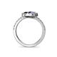 5 - Kevia Iolite and Black Diamond with Side Diamonds Bypass Ring 