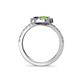 5 - Kevia Peridot and Iolite with Side Diamonds Bypass Ring 