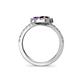 5 - Kevia Red Garnet and Amethyst with Side Diamonds Bypass Ring 