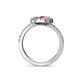 5 - Kevia Pink Sapphire and Diamond with Side Diamonds Bypass Ring 
