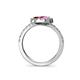 5 - Kevia Pink Sapphire and Ruby with Side Diamonds Bypass Ring 