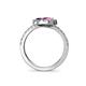5 - Kevia Pink Sapphire and Iolite with Side Diamonds Bypass Ring 