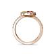 5 - Kevia Ruby and Yellow Sapphire with Side Diamonds Bypass Ring 