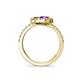 5 - Kevia Amethyst and Citrine with Side Diamonds Bypass Ring 