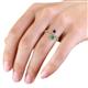 7 - Kevia Emerald and Ruby with Side Diamonds Bypass Ring 
