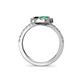 5 - Kevia Emerald and Black Diamond with Side Diamonds Bypass Ring 