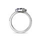 5 - Kevia Black Diamond and Iolite with Side Diamonds Bypass Ring 