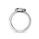 5 - Kevia White Sapphire and Iolite with Side Diamonds Bypass Ring 