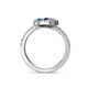 5 - Kevia Iolite and London Blue Topaz with Side Diamonds Bypass Ring 