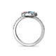 5 - Kevia London Blue Topaz and Pink Tourmaline with Side Diamonds Bypass Ring 