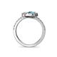 5 - Kevia London Blue Topaz and White Sapphire with Side Diamonds Bypass Ring 