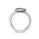 5 - Kevia London Blue Topaz and Blue Sapphire with Side Diamonds Bypass Ring 
