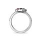 5 - Kevia Black Diamond and Ruby with Side Diamonds Bypass Ring 