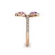 6 - Kevia Pink Sapphire and Amethyst with Side Diamonds Bypass Ring 