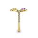6 - Kevia Yellow Sapphire and Amethyst with Side Diamonds Bypass Ring 