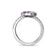 5 - Kevia Tanzanite and Amethyst with Side Diamonds Bypass Ring 