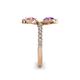 6 - Kevia Pink Tourmaline and Amethyst with Side Diamonds Bypass Ring 