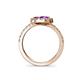 5 - Kevia Amethyst and Pink Sapphire with Side Diamonds Bypass Ring 