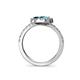 5 - Kevia London Blue Topaz and Blue Diamond with Side Diamonds Bypass Ring 