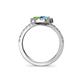 5 - Kevia London Blue Topaz and Peridot with Side Diamonds Bypass Ring 