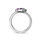5 - Kevia Black Diamond and Amethyst with Side Diamonds Bypass Ring 