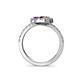 5 - Kevia Smoky Quartz and Amethyst with Side Diamonds Bypass Ring 