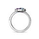 5 - Kevia Blue Diamond and Amethyst with Side Diamonds Bypass Ring 