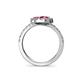 5 - Kevia Rhodolite Garnet and Pink Tourmaline with Side Diamonds Bypass Ring 