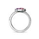 5 - Kevia Rhodolite Garnet and Amethyst with Side Diamonds Bypass Ring 