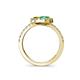 5 - Kevia Emerald and Citrine with Side Diamonds Bypass Ring 