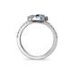 5 - Kevia Blue and White Diamond with Side Diamonds Bypass Ring 