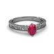 2 - Florian Classic 7x5 mm Oval Cut Ruby Solitaire Engagement Ring 