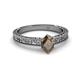 2 - Florian Classic 7x5 mm Oval Cut Smoky Quartz Solitaire Engagement Ring 